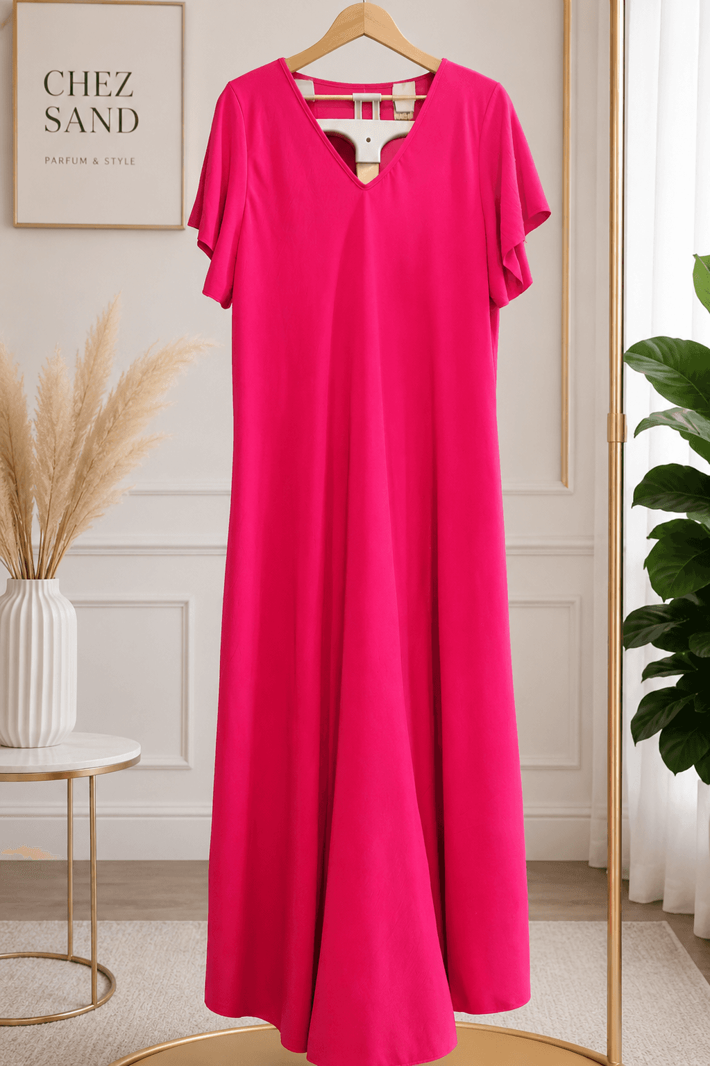 Robe longue manches courtes avec poches - New Collection