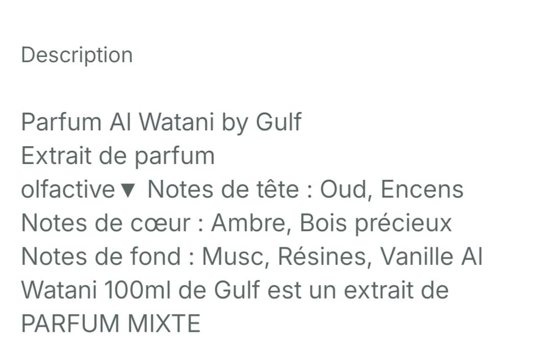 AL WATANI - Extrait de parfum mixte 100 ml - Gulf Fragrance - vue 3