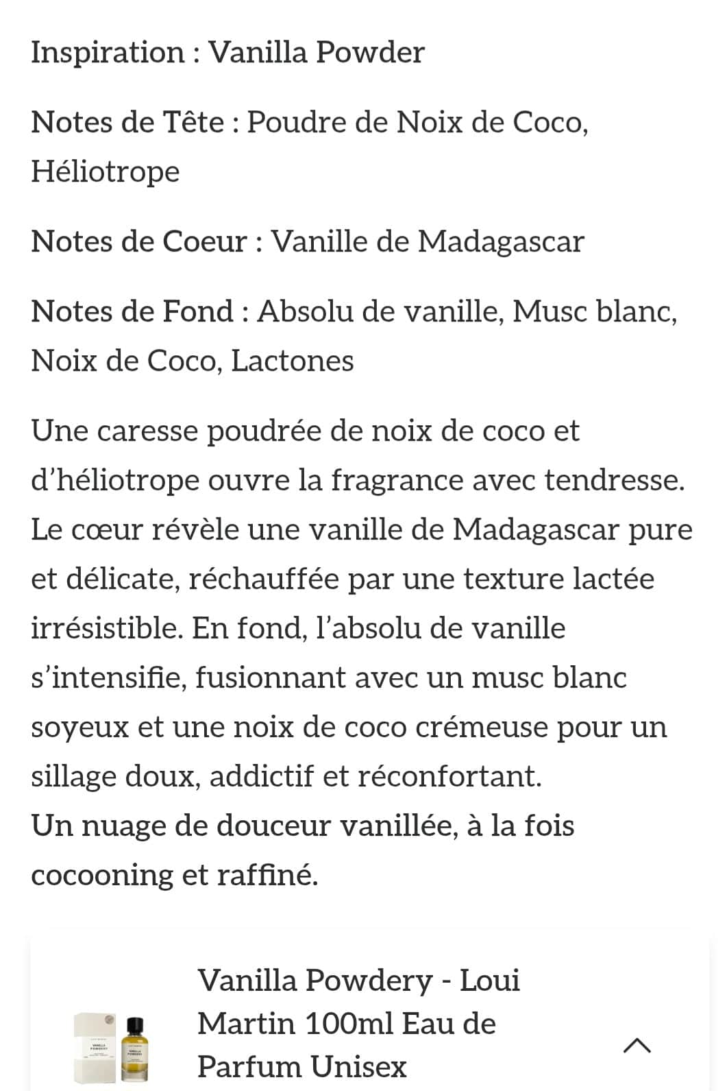 Vanilla powdery - Eau de parfum mixte 100 ml - Loui Martin - vue 3