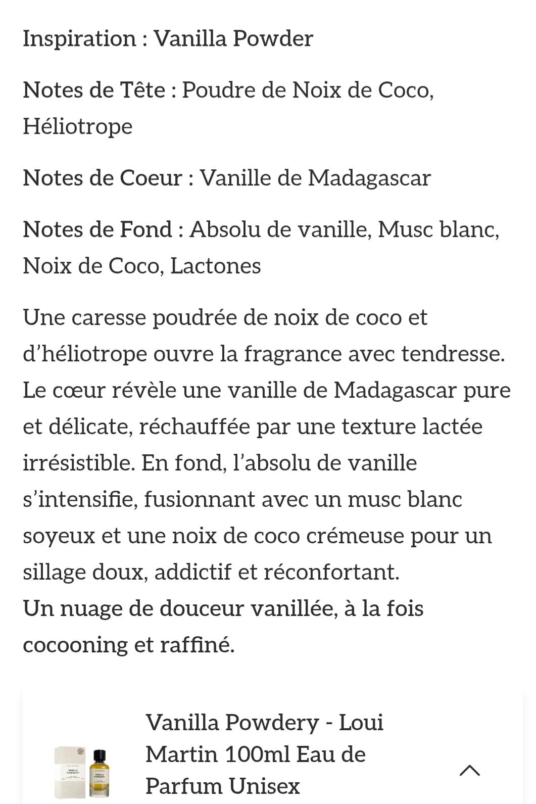 Eau de parfum vanilla powdery de loui martin, flacon en 100 ml, mixte – vue 3