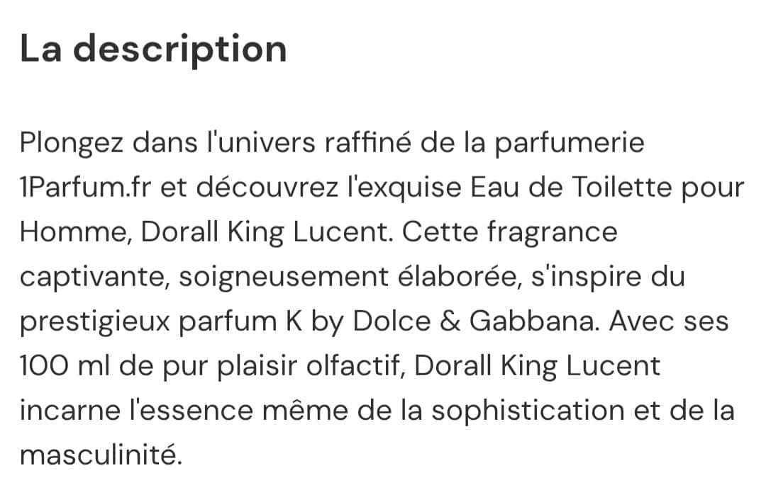 King lucent - Eau de toilette pour homme 100 ml - Dorall Collection - vue 3