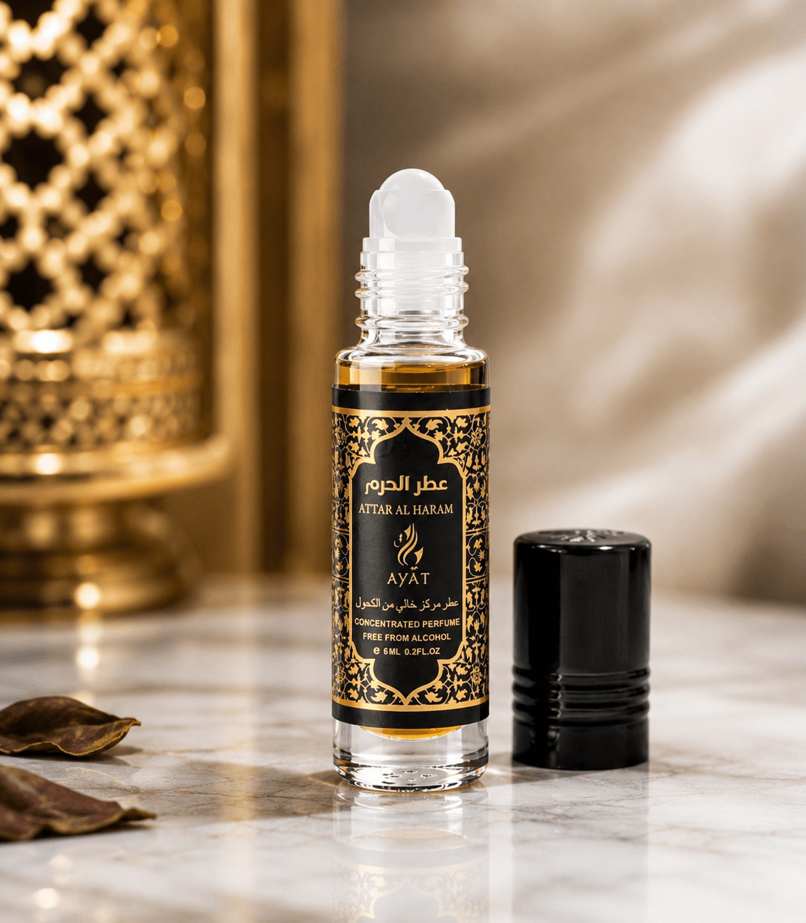 Roll on parfumé attar al haram de ayat, flacon 6 ml, sans alcool, mixte – vue 2